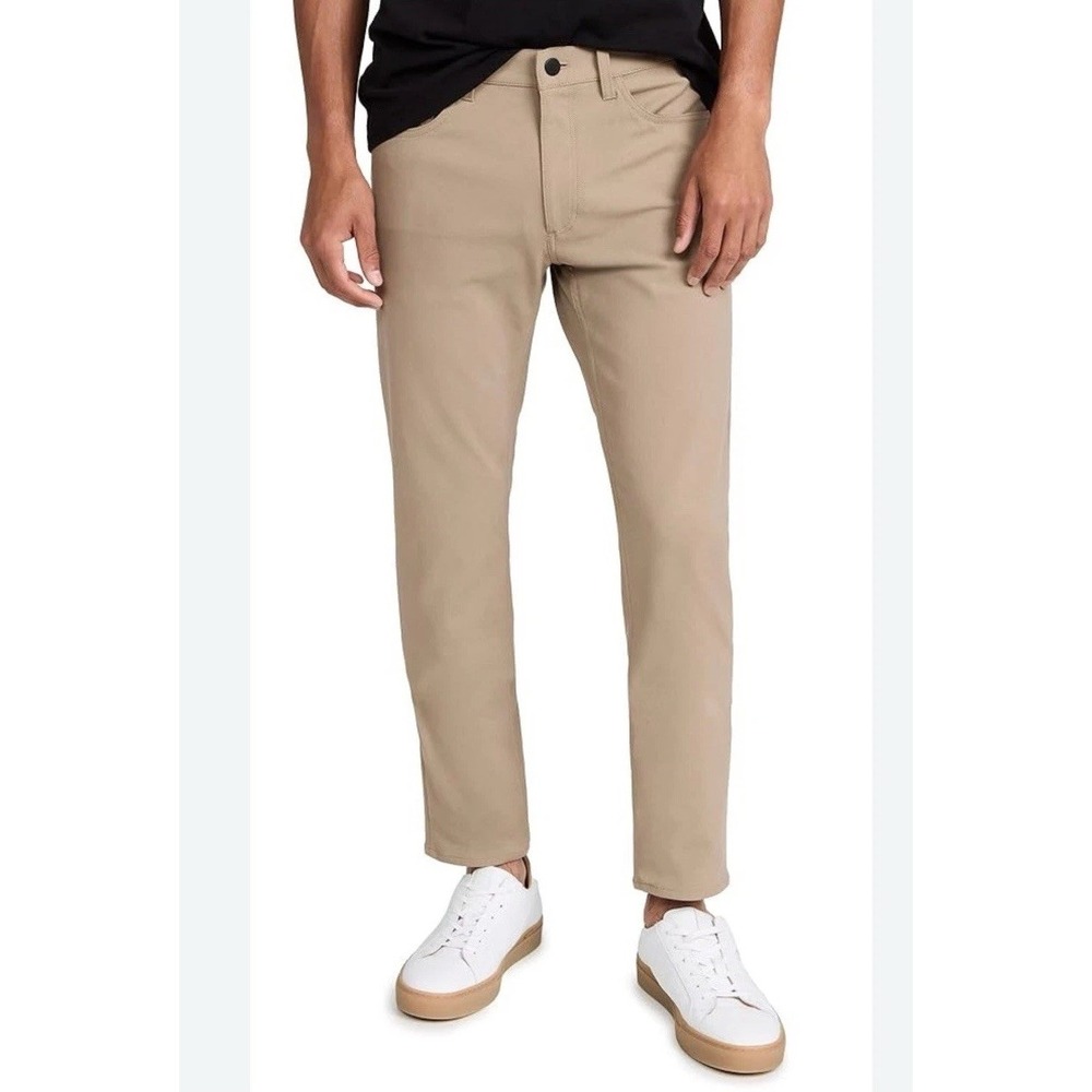 Theory Zaine Patton Pants Mens 32 x 29 Khaki Beige Slim Fit Stretch Chino Turkey